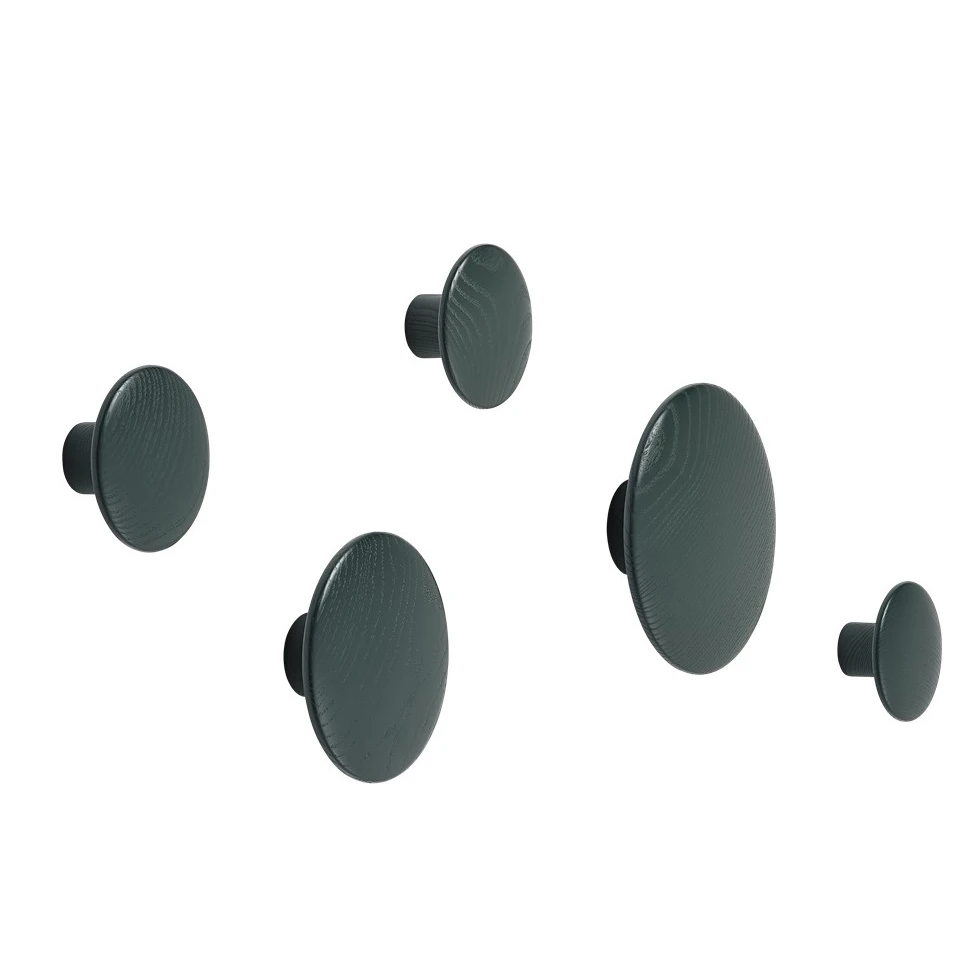 Muuto The Dots Kledinghaak Dark Green - Afbeelding 2