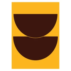 Half Circles II Poster Geel