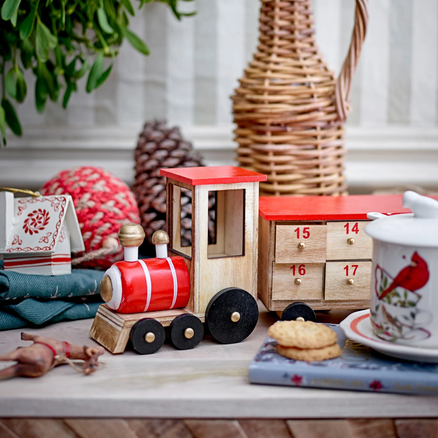 Bloomingville Paulownia Kerstkalender Trein - Afbeelding 3
