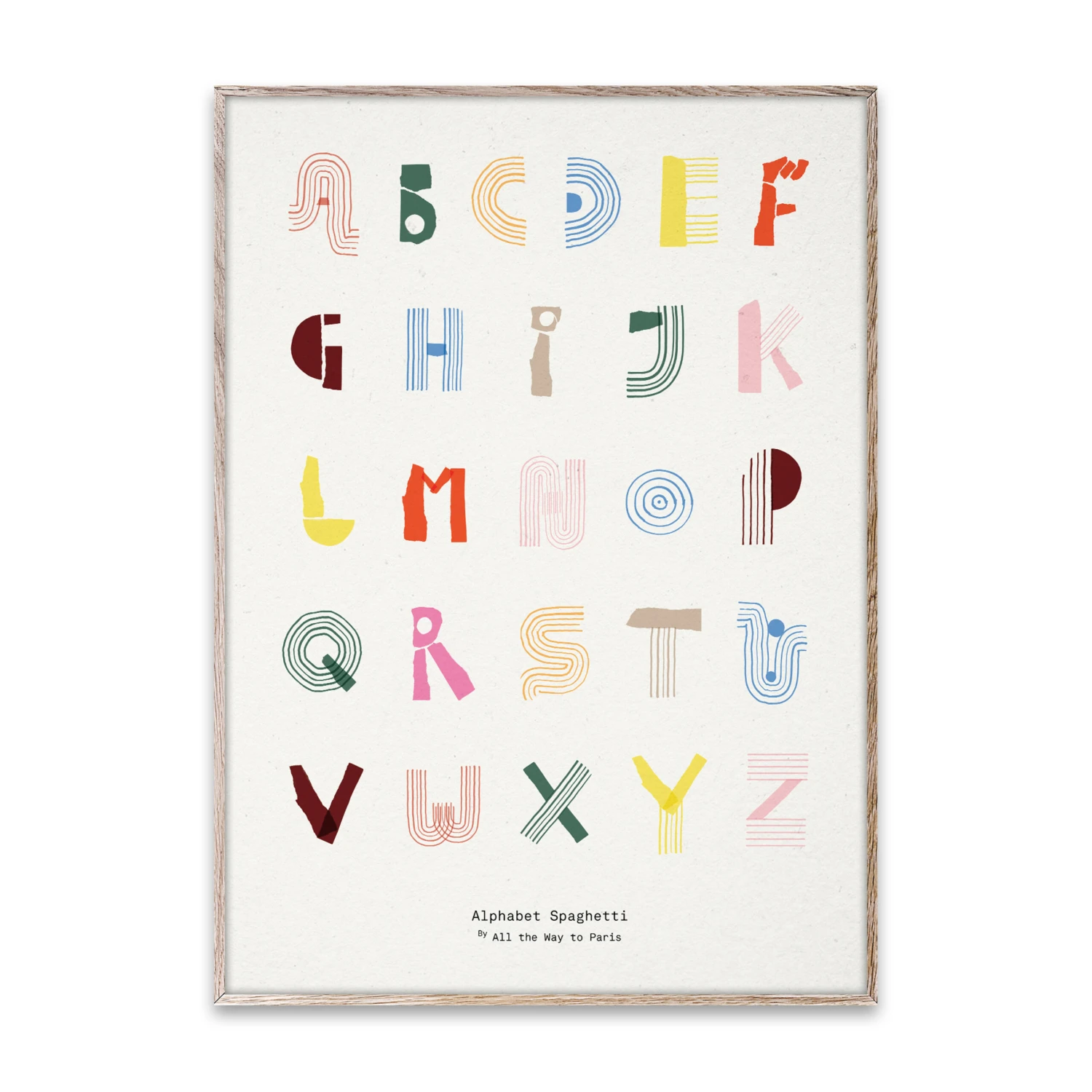 Alphabet Spaghetti ENG Multi-colour Poster - Afbeelding 2