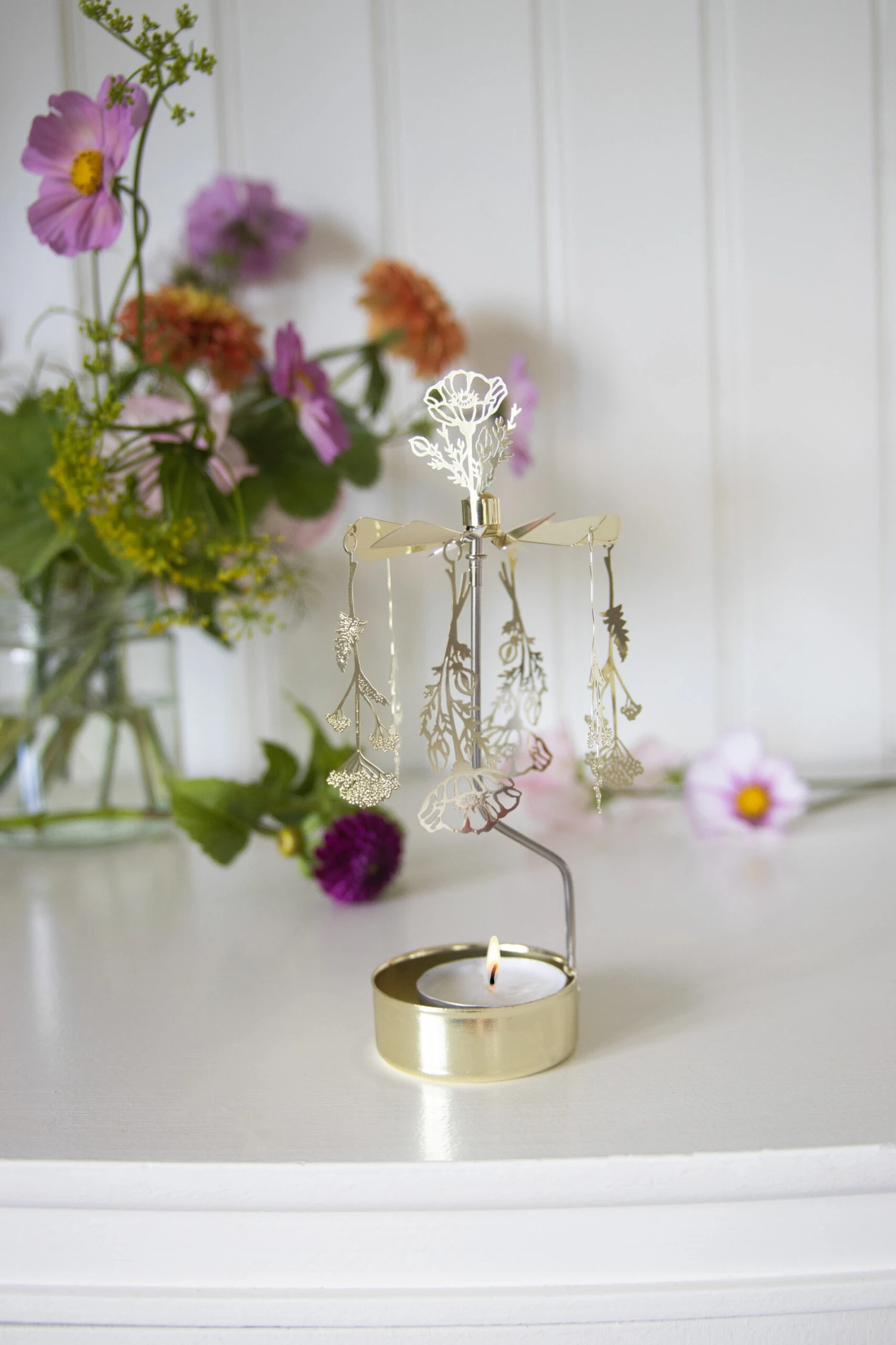 Draaiende Waxinelichtjeshouder Flora - Afbeelding 3