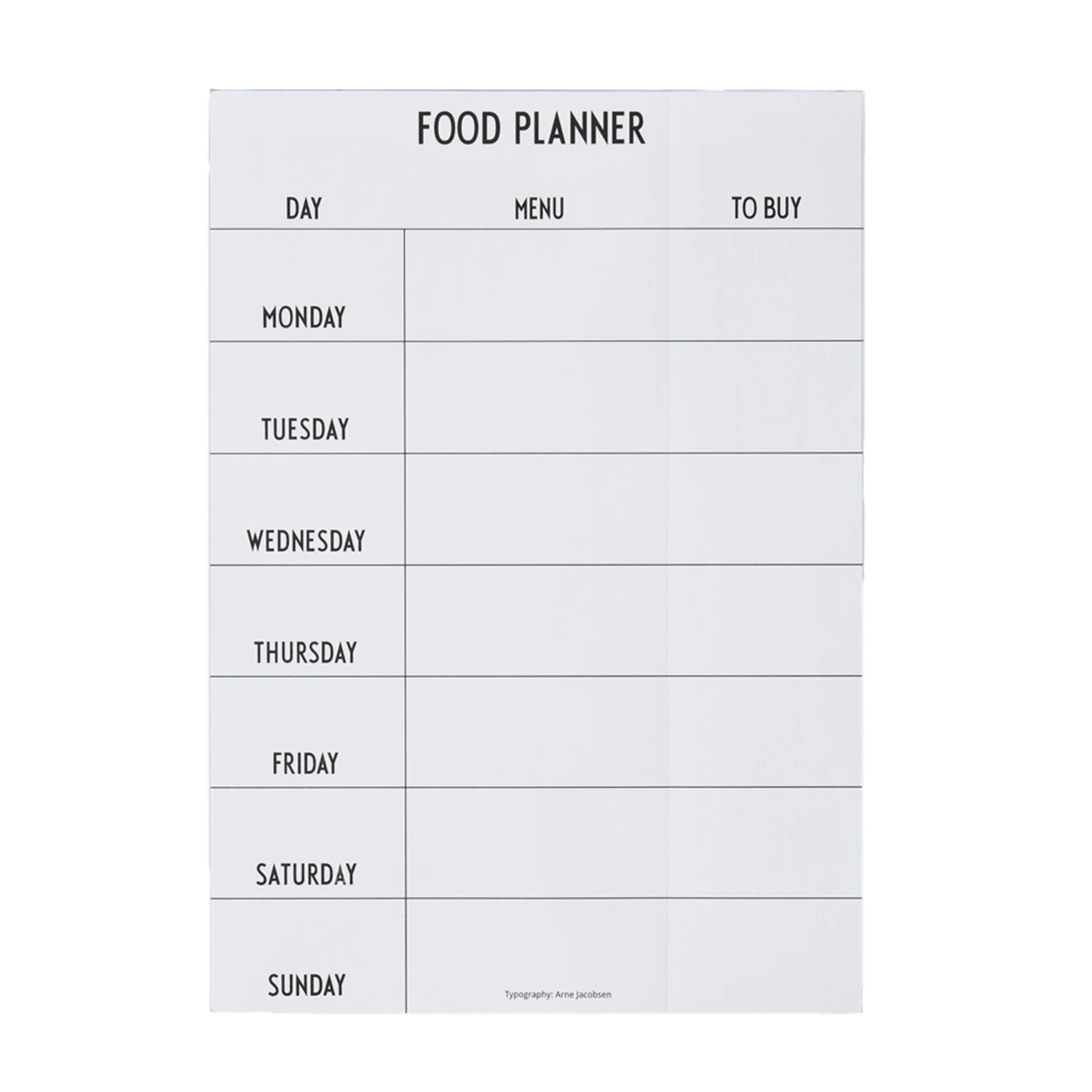 Design Letters Food Planner